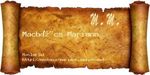 Machács Mariann névjegykártya