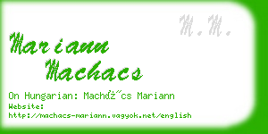 mariann machacs business card